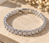 925 Sterling Silver Quad box Bracelet for Men | Rhodium Finish