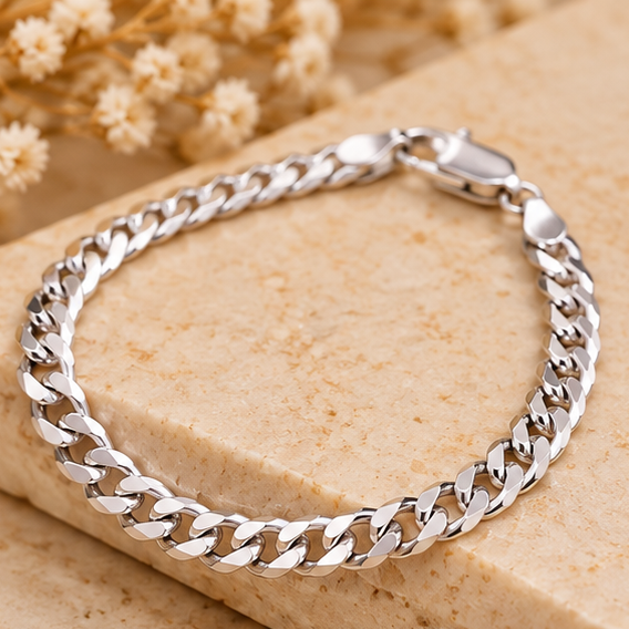 Classic Cuban Link Silver Bracelet