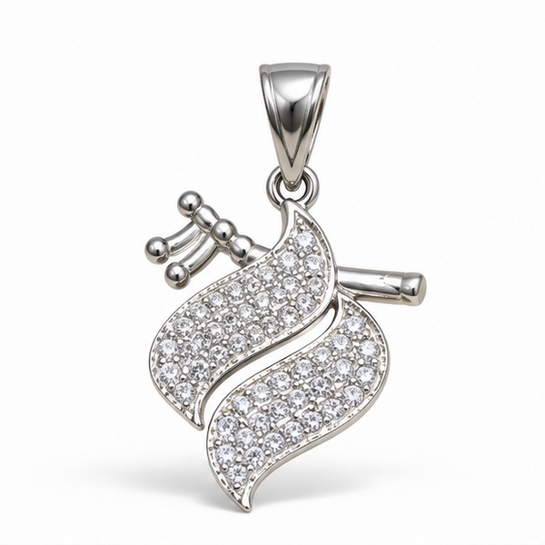 Elegant Pavé Leaf Pendant
