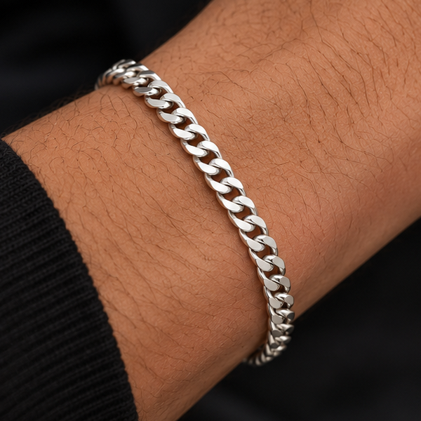 Classic Cuban Link X Silver Bracelet
